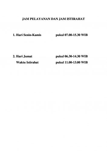 WAKTU PELAYANAN KELURAHAN MADIUN LOR